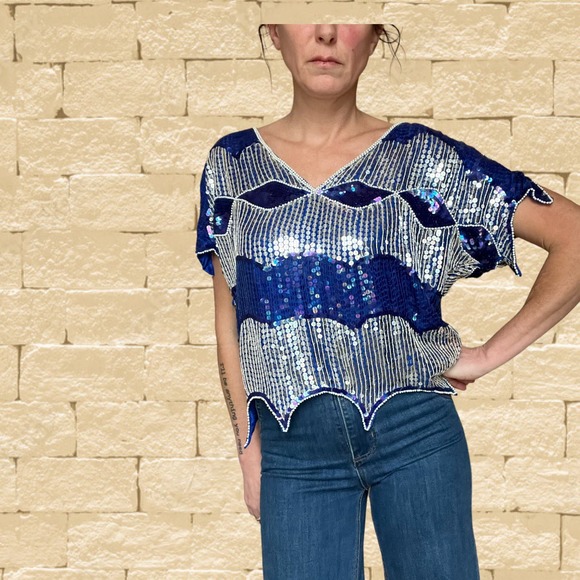 Vintage Sequin Top - Picture 1 of 10